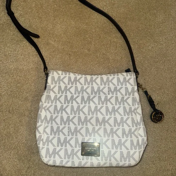 Michael Kors Monogram White and Blue Crossbody Bag - Picture 2 of 6